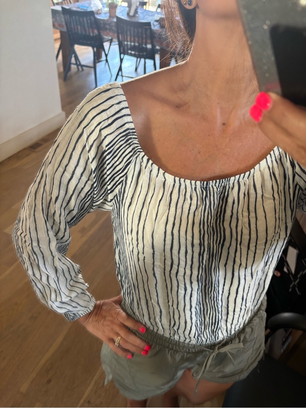 Cute lightweight striped blouse